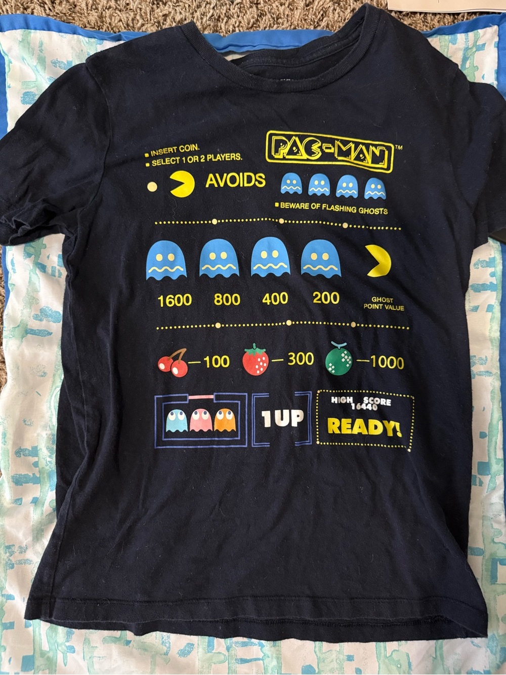Old Navy Black Logo Tee with White Print